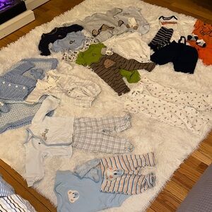 Assorted baby Matching Sets - Navy, Lime, Sky Blue, Cream